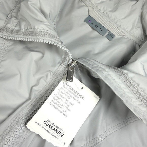 Athleta Jackets & Blazers - Athleta City Slicker Vest Womens L Grey Water Resistant UPF 50+ New NWT Utility